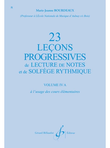 23 Leçons progressives de lecture de notes et de solfège. Volume 4A Visuel